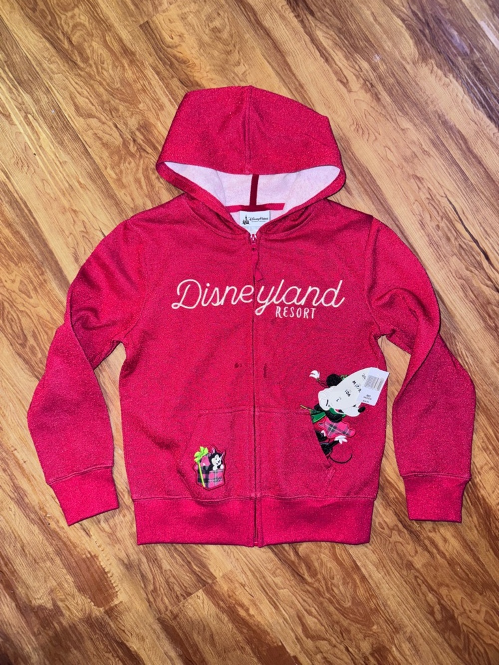 New Disney Parks Girls Size Medium Disneyland Resort Minnie Mouse Full Zip Hopdi